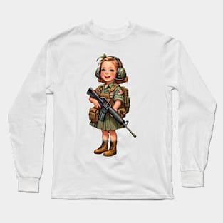 The Little Girl and a Toy Gun Long Sleeve T-Shirt